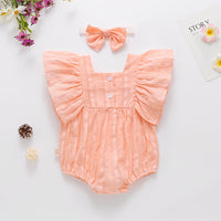 Load image into Gallery viewer, Baby Girls Solid Color Rompers Wholesale 22051777
