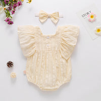 Load image into Gallery viewer, Baby Girls Solid Color Rompers Wholesale 22051777
