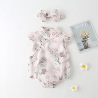 Load image into Gallery viewer, Baby Girls Flower Animals Print Rompers Wholesale 22051780
