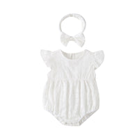 Load image into Gallery viewer, Baby Girls Solid Color Lace Rompers Wholesale 22051782
