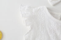 Load image into Gallery viewer, Baby Girls Solid Color Lace Rompers Wholesale 22051782
