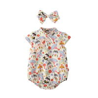 Load image into Gallery viewer, Baby Girls Flower Animals Cartoon Print Rompers Wholesale 22051783
