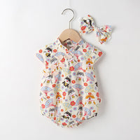 Load image into Gallery viewer, Baby Girls Flower Animals Cartoon Print Rompers Wholesale 22051783
