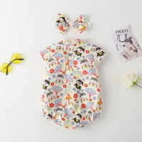 Load image into Gallery viewer, Baby Girls Flower Animals Cartoon Print Rompers Wholesale 22051783
