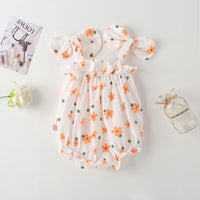 Load image into Gallery viewer, Baby Girls Flower Print Rompers Wholesale 22051785
