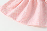 Load image into Gallery viewer, 2 Pieces Set Baby Kid Girls Flower Checked Embroidered Print Tops And Solid Color Shorts Bow Headwear Wholesale 093412006
