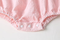 Load image into Gallery viewer, Baby Girls Flower Checked Bow Embroidered Print Rompers Headwear Wholesale 22051786
