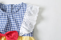 Load image into Gallery viewer, Baby Girls Color-blocking Checked Bow Print Rompers Wholesale 22051789
