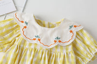 Load image into Gallery viewer, Baby Girls Checked Embroidered Print Rompers Wholesale 22051791
