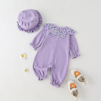 Load image into Gallery viewer, Baby Girls Flower Print Jumpsuits Hats Wholesale 22051794
