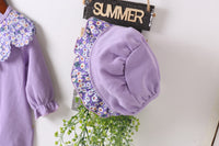 Load image into Gallery viewer, Baby Girls Flower Print Jumpsuits Hats Wholesale 22051794
