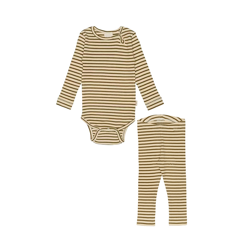 2 Pieces Set Baby Unisex Striped Rompers And Pants Wholesale 220518160