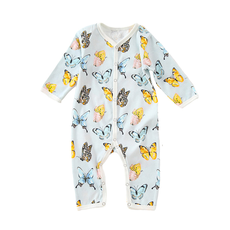 Baby Unisex Fruit Butterfly Print Jumpsuits Wholesale 220518170