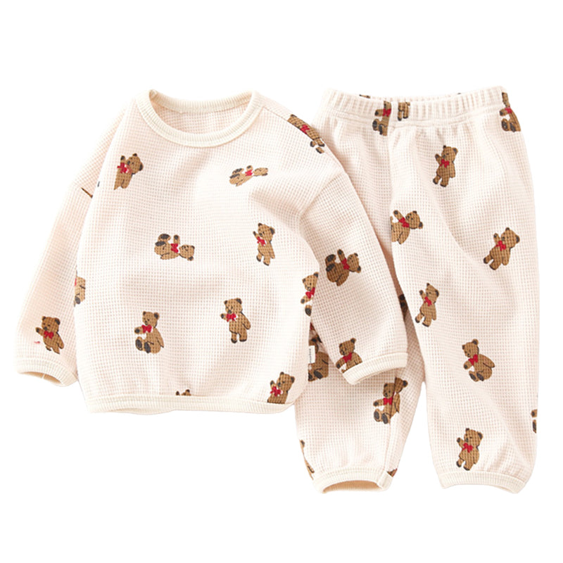 2 Pieces Set Baby Kid Unisex Animals Print Tops And Pants Wholesale 220518178