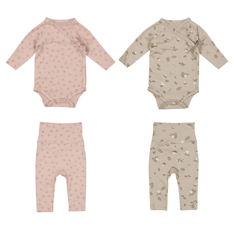 2 Pieces Set Baby Girls Boys Print Rompers And Pants Hats Wholesale 220518191