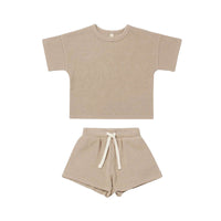 Load image into Gallery viewer, 2 Pieces Set Baby Unisex Solid Color Striped T-Shirts And Shorts Wholesale 220518266
