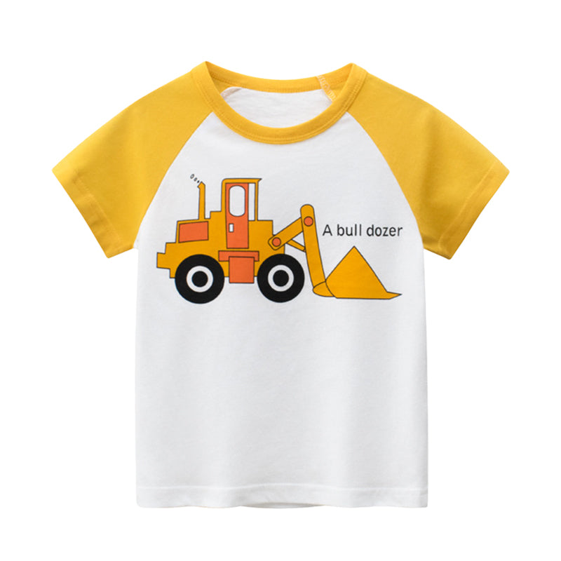 Baby Kid Unisex Letters Car Cartoon Print T-Shirts Wholesale 220518272