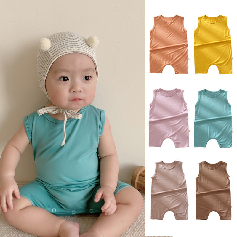 Baby Unisex Solid Color Rompers Wholesale 220518283