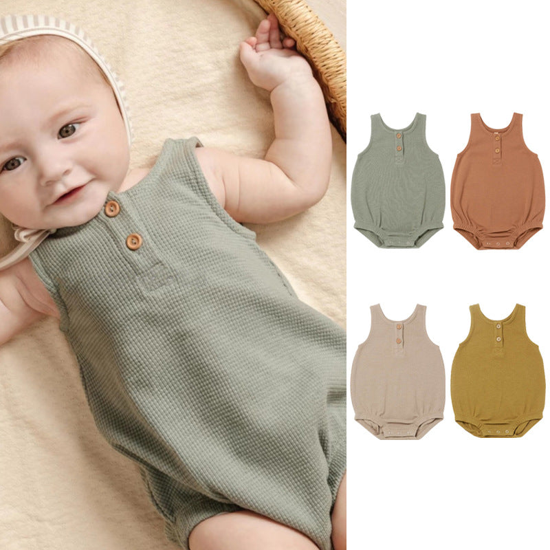 Baby Unisex Solid Color Rompers Wholesale 220518319