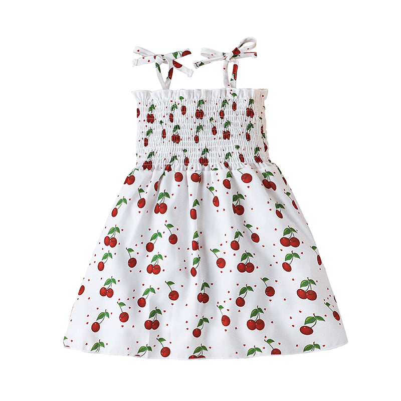 Kid Girls Flower Fruit Animals Plant Print Dresses Wholesale 220518321