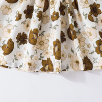 Load image into Gallery viewer, Baby Kid Girls Flower Muslin&amp;Ribbed Print Dresses Wholesale 22051833
