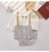 Load image into Gallery viewer, Baby Boys Color-blocking Bow Rompers Wholesale 220518338
