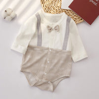 Load image into Gallery viewer, Baby Boys Color-blocking Bow Rompers Wholesale 220518338
