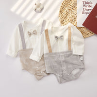 Load image into Gallery viewer, Baby Boys Color-blocking Bow Rompers Wholesale 220518338
