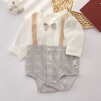 Load image into Gallery viewer, Baby Boys Color-blocking Bow Rompers Wholesale 220518338
