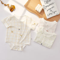 Load image into Gallery viewer, Baby Unisex Checked Cartoon Print Rompers Wholesale 220518360
