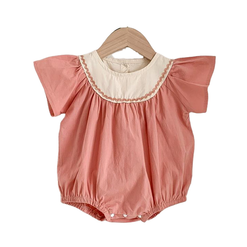 Baby Girls Color-blocking Rompers Wholesale 220518369