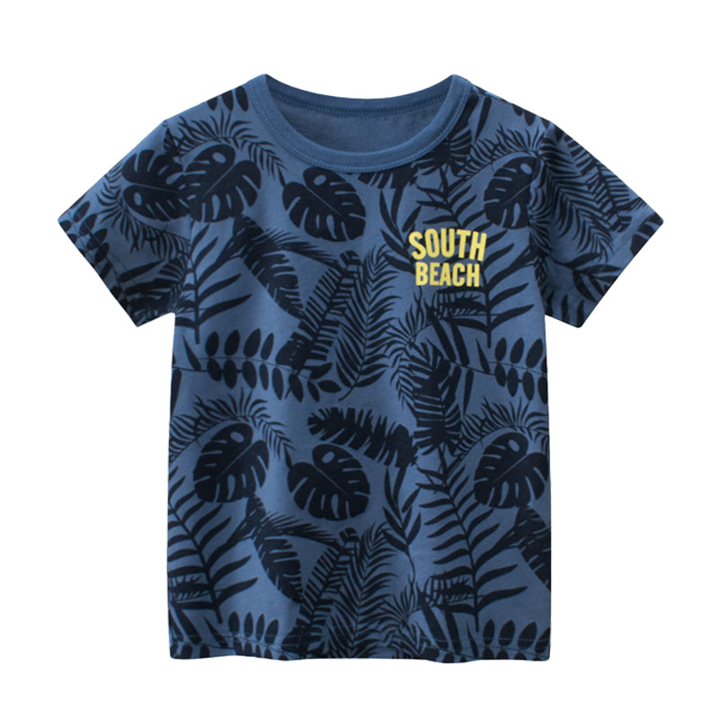 Baby Kid Boys Letters Plant Print T-Shirts Wholesale 220518375