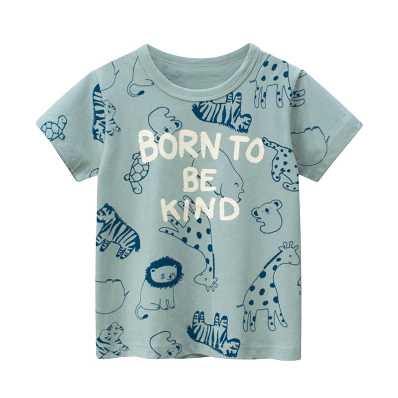 Baby Kid Boys Letters Cartoon Print T-Shirts Wholesale 220518376