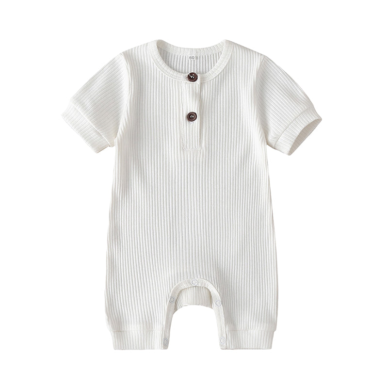 Baby Unisex Solid Color Muslin&Ribbed Jumpsuits Wholesale 22051838