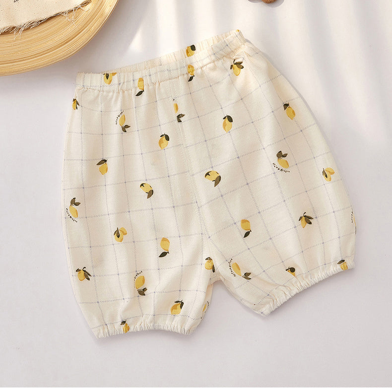 Baby Unisex Fruit Checked Print Shorts Wholesale 220518380