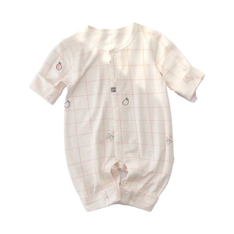 Baby Unisex Checked Print Jumpsuits Wholesale 220518382