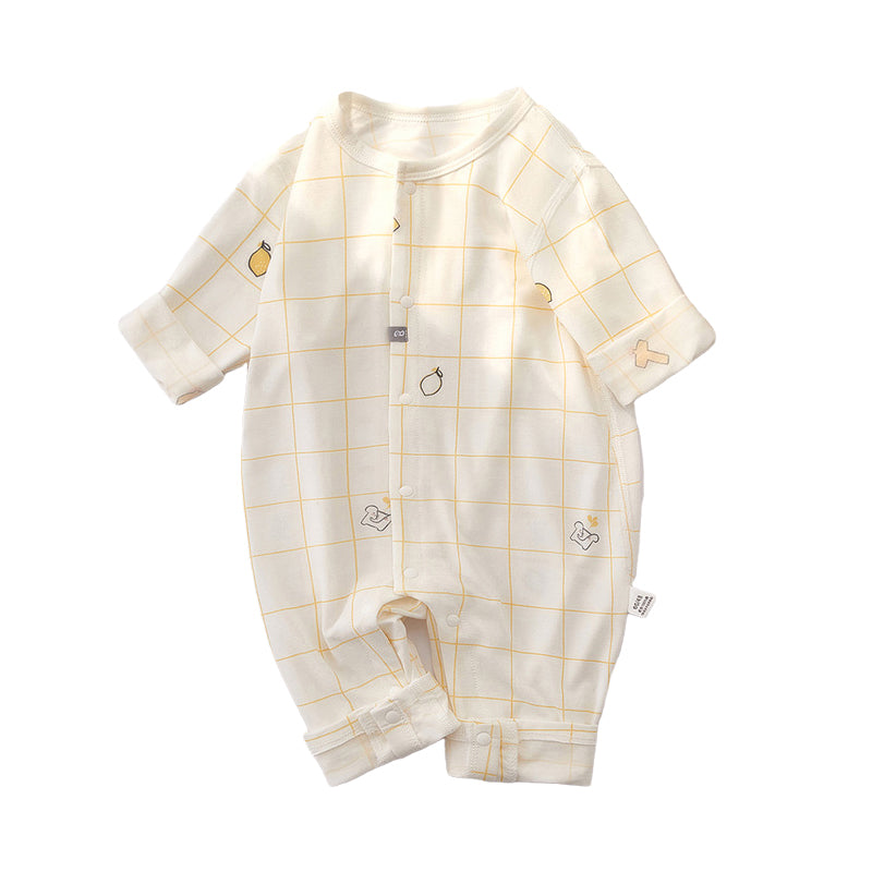 Baby Unisex Checked Print Jumpsuits Wholesale 220518382