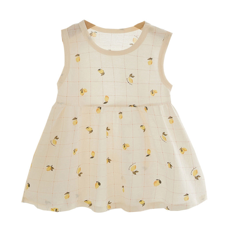 Baby Girls Fruit Print Dresses Wholesale 220518419