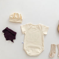 Load image into Gallery viewer, Baby Girls Boys Letters Checked Cartoon Print Rompers Baby Bibs Accessories Hats Wholesale 220518425
