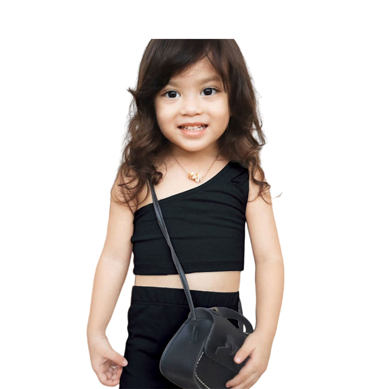 2 Pieces Set Baby Kid Girls Solid Color Tank Tops And Shorts Wholesale 22051843