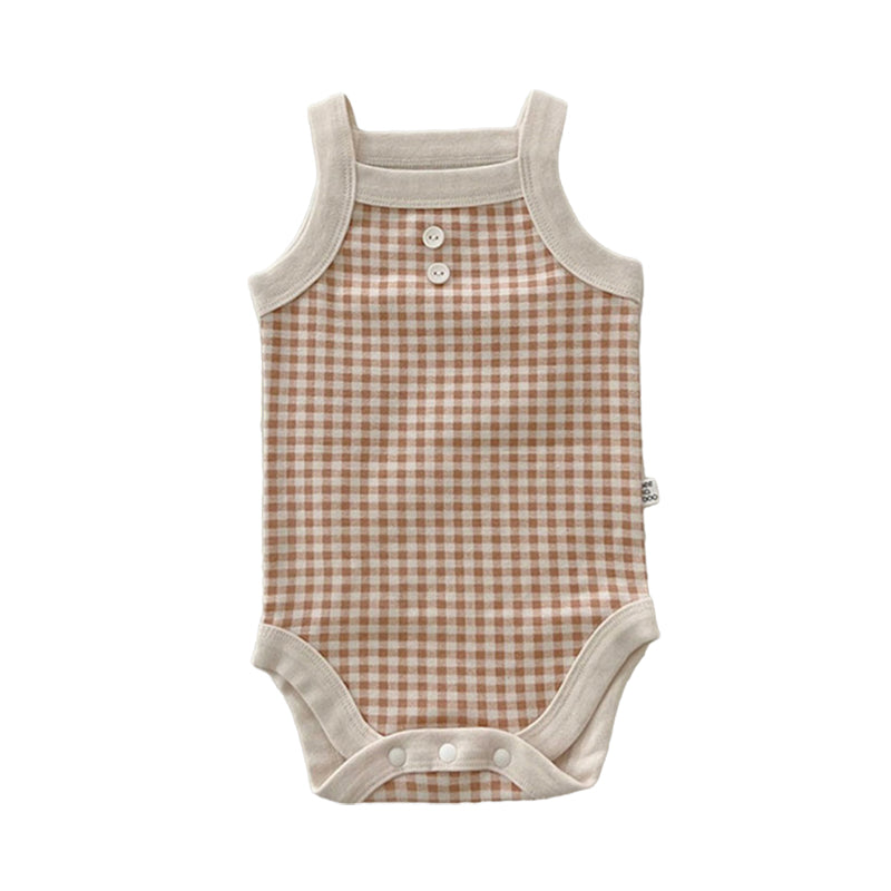 Baby Unisex Checked Rompers Wholesale 220518447