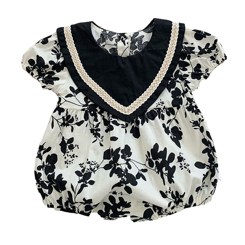 Baby Girls Plant Embroidered Rompers Wholesale 220518463