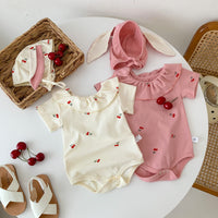 Load image into Gallery viewer, Baby Girls Fruit Print Rompers Wholesale 220518473
