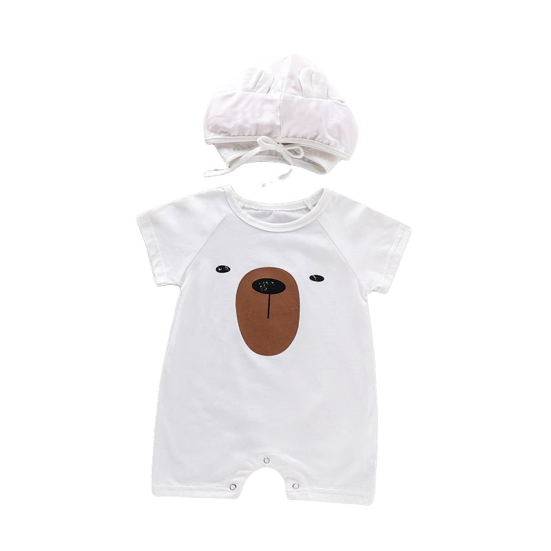 Baby Unisex Animals Cartoon Print Rompers Wholesale 22051880