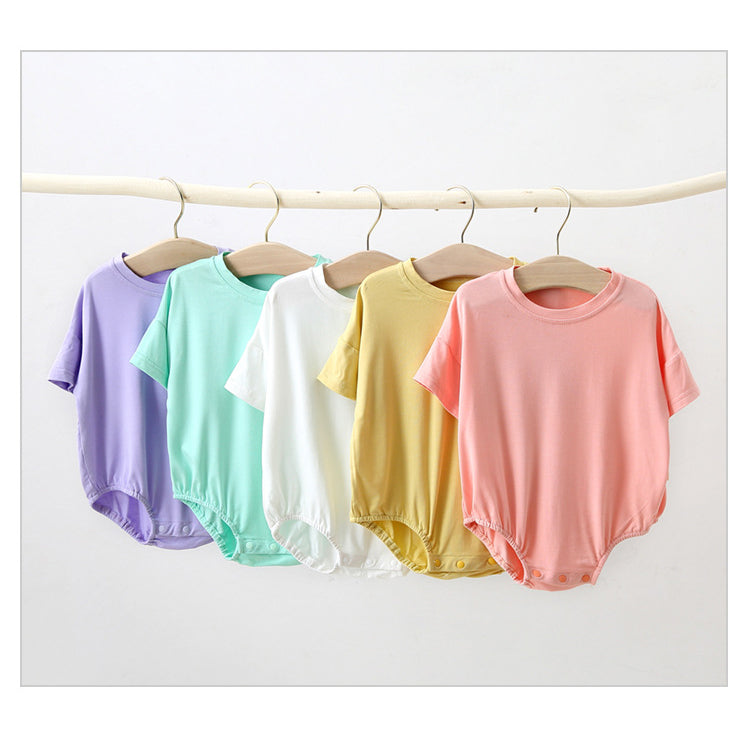 Baby Unisex Solid Color Rompers Wholesale 22051881