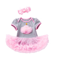 Load image into Gallery viewer, Baby Girls Cartoon Embroidered Alphabet Dresses Wholesale 22052401
