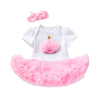 Load image into Gallery viewer, Baby Girls Cartoon Embroidered Alphabet Dresses Wholesale 22052401
