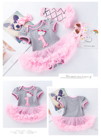 Load image into Gallery viewer, Baby Girls Cartoon Embroidered Alphabet Dresses Wholesale 22052401
