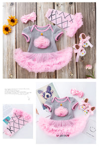 Load image into Gallery viewer, Baby Girls Cartoon Embroidered Alphabet Dresses Wholesale 22052401
