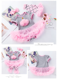 Load image into Gallery viewer, Baby Girls Cartoon Embroidered Alphabet Dresses Wholesale 22052401
